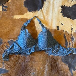 Victoria's Secret Blue Lace Demi-Cup Bra